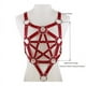 thumbnail image 2 of PU Leather Body Harness Fetish Punk Goth Metal Rivet Belt Strap Pentagram Bra, 2 of 3
