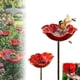 thumbnail image 1 of Estaca jardín flor metal hecha mano estación riego abejas baño pájaros 2 uds, 1 of 8