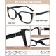 thumbnail image 4 of Gafas de Lectura AEZUNI Mujer 1.50 Cuadradas Sobredimensionadas Negro, 4 of 6