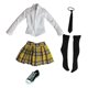 thumbnail image 2 of 1/6 Estudiante Uniforme Camisa Falda Zapatos De Lona Para 12 "Mujer Amarillo + Negro, 2 of 3