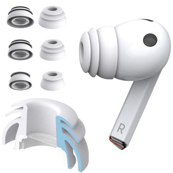 Almohadillas diofit para Galaxy Buds3 Pro blancas SML