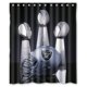 thumbnail image 1 of Cortina de ducha de los Oakland Raiders, juego de cortina de baño con ganchos, tamaño 66 x 72 pulgadas, 1 of 3
