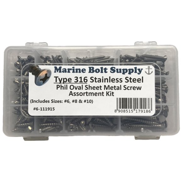 Kit de tornillos Marine Bolt Supply tipo 316 de acero inoxidable