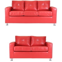 Muebles Altiro - Living Asiria 32 - Cuero Sintetico Pu Rojo