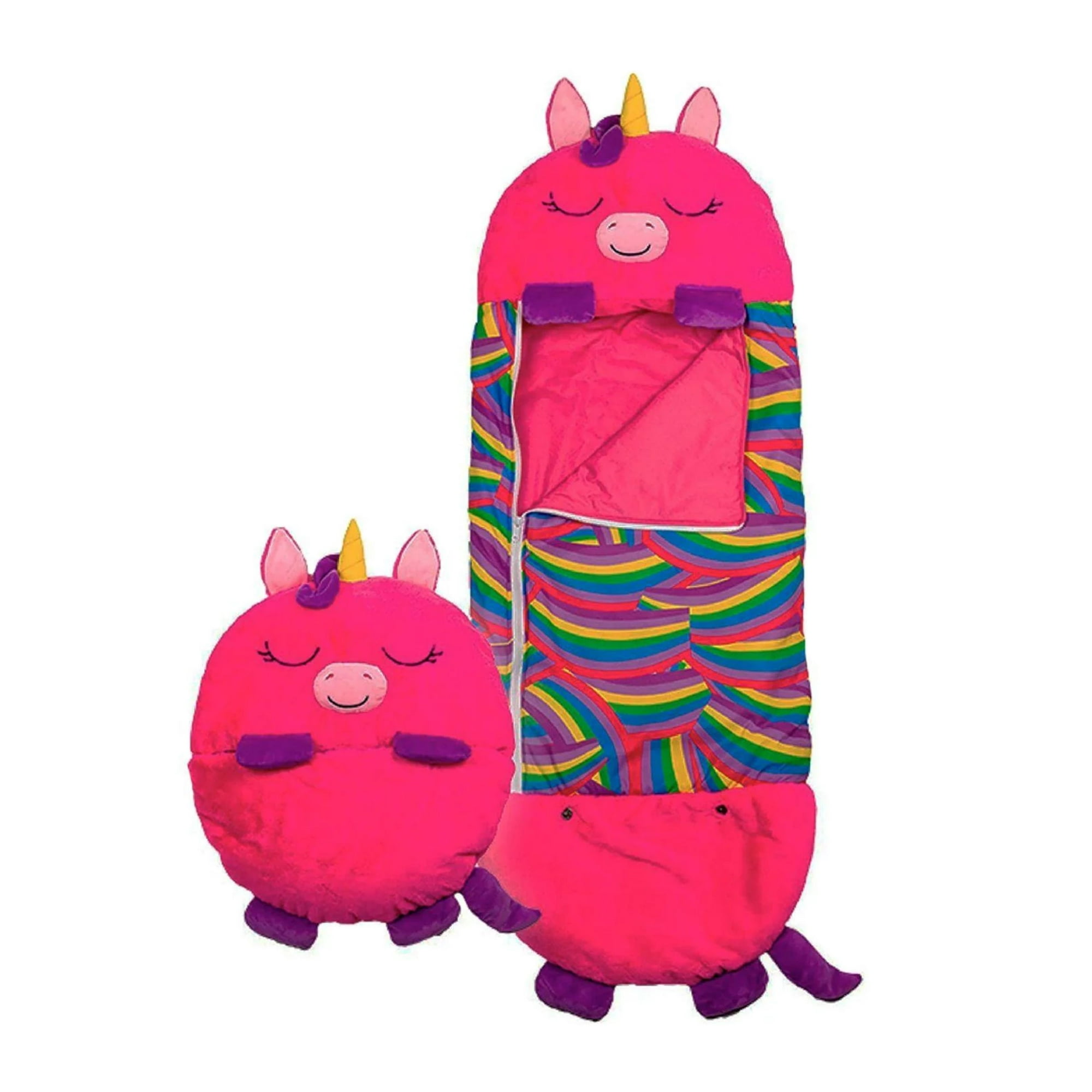 Genérico - Saco De Dormir, Almohada Y Peluche 3 En 1 Unicornio Fucsia