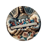 Bothyi - Arte Redondo De La Pared De La Pintura De La Pared De Jesús De La Última Cena 2D Para La Cocina, Pasillo