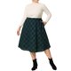 thumbnail image 1 of Faldas a cuadros de línea A hasta la rodilla para mujer de talla grande de Agnes Orinda, talla 2X, verde, 1 of 8