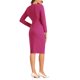 thumbnail image 3 of INSPIRE CHIC Vestido ajustado de mujer con peplum, atuendo de maestra para el regreso a clases, cuello redondo, manga larga, cintura alta, vestido de trabajo midi, color rosa fuerte, talla M, 3 of 6