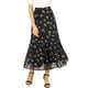 thumbnail image 1 of INSPIRE CHIC Falda Floral de Mujer con Volantes en Capas de Chifón Línea A Maxi Falda Negra L, 1 of 8