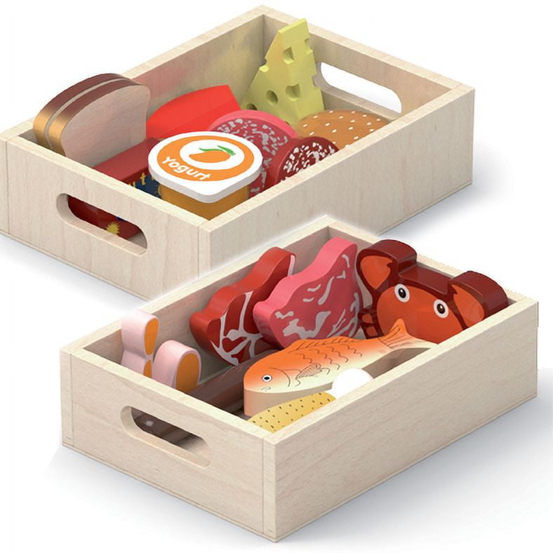 Viga - Juguete Madera Set Alimentos De Refrigerador
