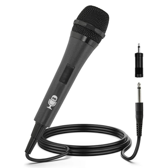 Máquina de cantar con micrófono con cable para karaoke (negra) - Dinámica