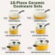 thumbnail image 2 of Juego de Utensilios de Cocina Cook N Home 10 Piezas Amarillo Antiadherente Cerámico, 2 of 6