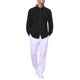thumbnail image 2 of Camisa de mezclilla al aire libre de manga larga con bolsillo en el pecho para hombre L Negro, 2 of 6