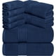thumbnail image 1 of Juego de toallas Utopia Towels, 8 piezas, 100% algodón hilado en anillos, azul marino, 1 of 3