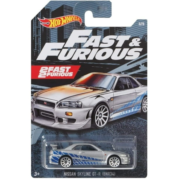Hot Wheels 2017 Rápido y Furioso Nissan skyline GT-R R34 plata