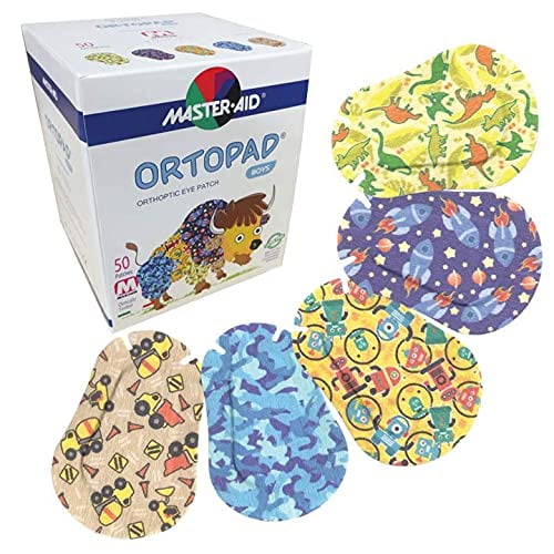 Parches Para Ojos Ortopad® Bamboo Boys De 2 A 4 Años, Camuflaje Azul, Paquete De 50