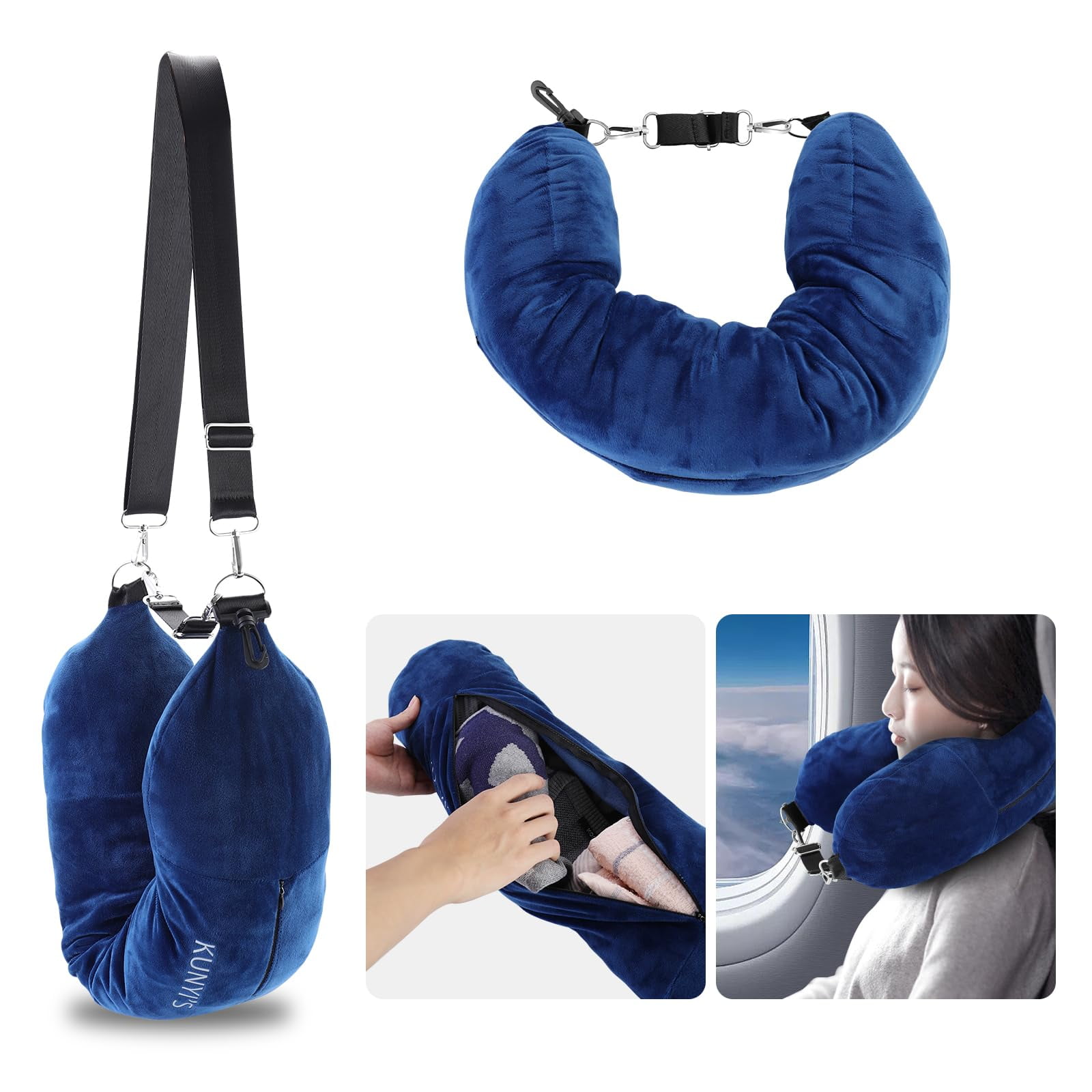 Almohada De Viaje Kunyi's You Stuff Con Ropa Y Equipaje Para 5 Días