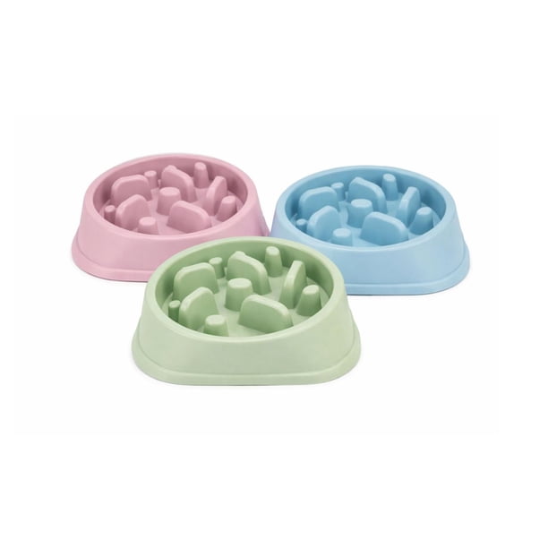 Plato Alimentación Lenta Perro Antiestrés Antiansiedad rosa TQ27-Azul-1