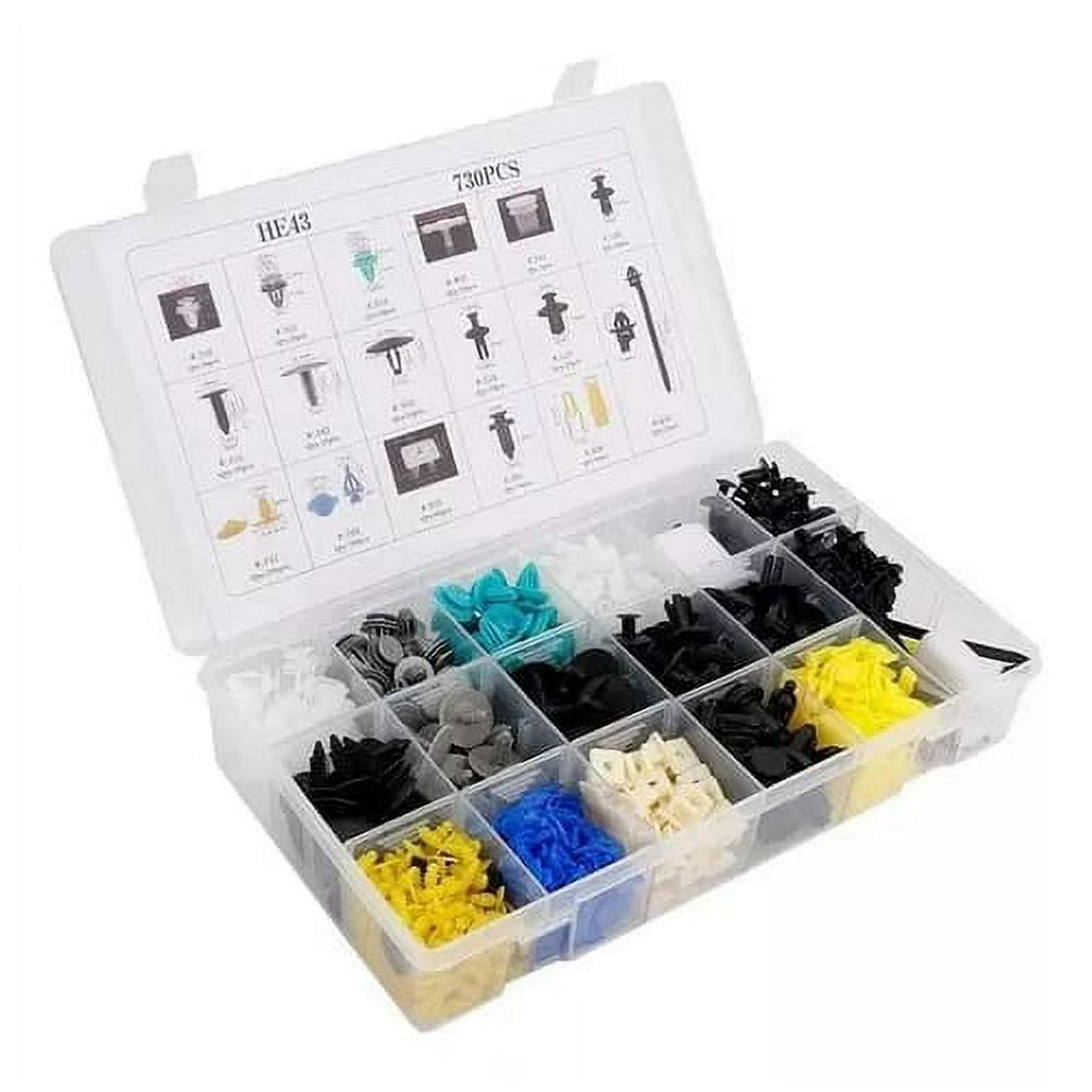 Partyglobos - Kit 730 Clip Broche Retencion Plastico Auto Lata Tapabarro