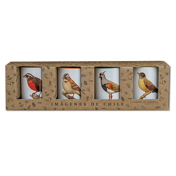 Set De 4 Tazas De Pájaros N°1