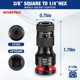 thumbnail image 2 of Adaptador de vaso WORKPRO 3/8" a 1/4" CR-MO, 2 of 7