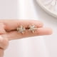 thumbnail image 1 of Gorgeous Flower Design Earrings with Shiny Zircon Decor & 14K Gold Plating - Perfect Gift for the Special Lady in Your Life!, 1 of 4