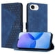 thumbnail image 5 of Funda tipo cartera para iPhone 17E con tarjetero, bolsillo para billetes, soporte, cierre magnético y correa para la muñeca, funda tipo folio con textura geométrica azul, 5 of 5