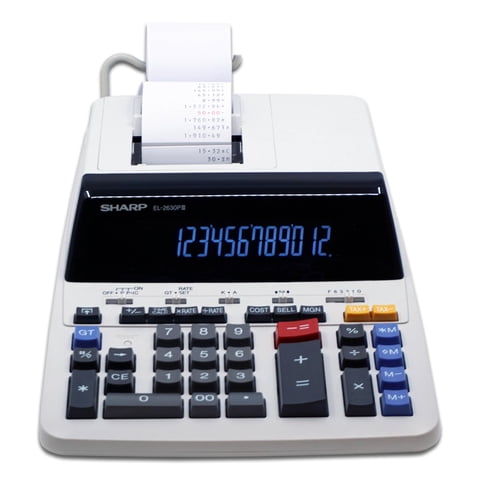 Calculadora De Impresión Sharp El-2630Piii 12 Dígitos Con Rollo De Papel