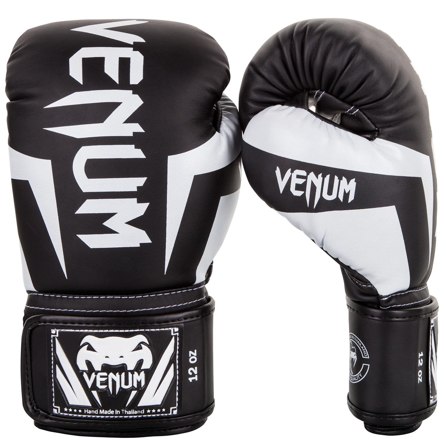 Guantes De Boxeo Venum Elite Negros Y Blancos 12 Oz