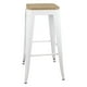 thumbnail image 2 of Taburete Piso Metal Tolix asiento madera Comedor Bar LF5-03W - blanco, 2 of 5