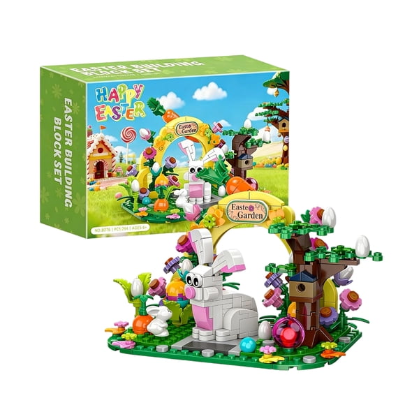 Set de construcción LPPROTECTOR Jardín del Conejo de Pascua 294 piezas para niños de 6 a 12 años