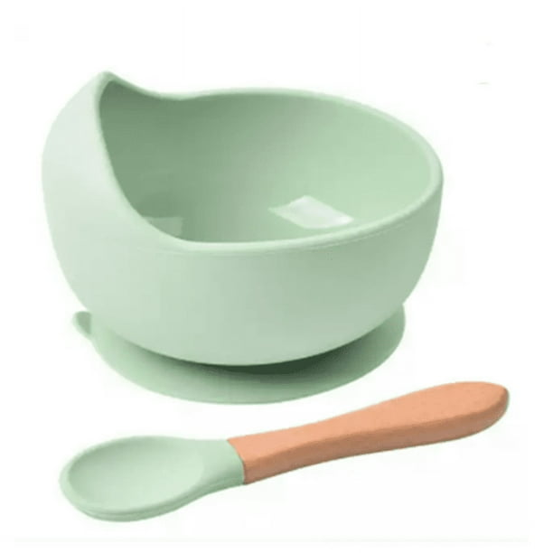 Make Mealtime Fun and Easy with Our 2-Piece Silicone Baby Bowls with Suction and Spoon Set - Perfect for Baby Led Weaning and Self-Feeding