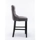 thumbnail image 3 of Contemporary Velvet Upholstered Barstools with Button Tufted Decoration and Wooden Legs, and Chrome Nailhead Trim, Leisure Style Bar Chairs,Bar stools, Set of 2 (Gray),SW1902GY, 3 of 3