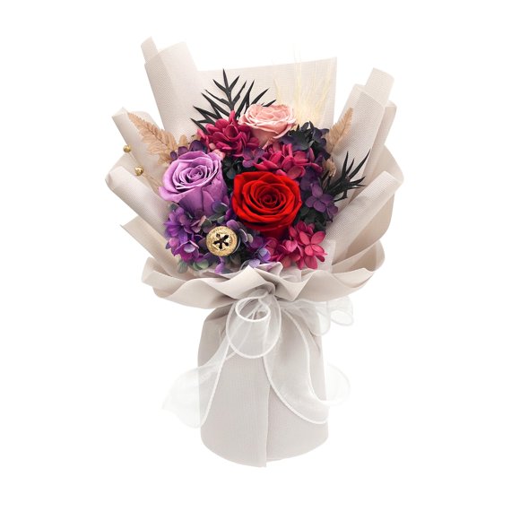 Ramo de flores preservadas QOEAZY Flowers con caja de regalo