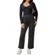 thumbnail image 2 of INSPIRE CHIC Pantalones de Maternidad para Mujeres, Pantalones de Chándal con Cintura Elástica y Cordón sobre el Vientre, Pierna Ancha, con Bolsillos, Talla L, Negro, 2 of 6