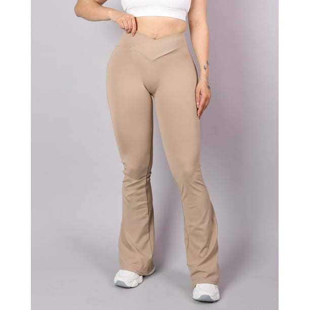 Calza Flare Deportiva Mujer Pretina Cruzada