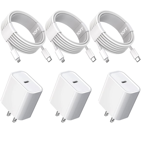 Cargador TrimDish, paquete de 3 m, USB C a Lightning para iPhone
