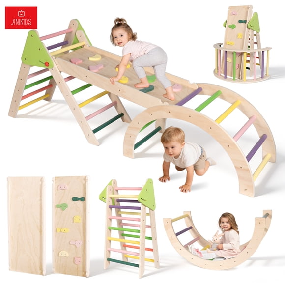 Juguete Madera Niños Escalador Plegable 3 En 1 Montessori