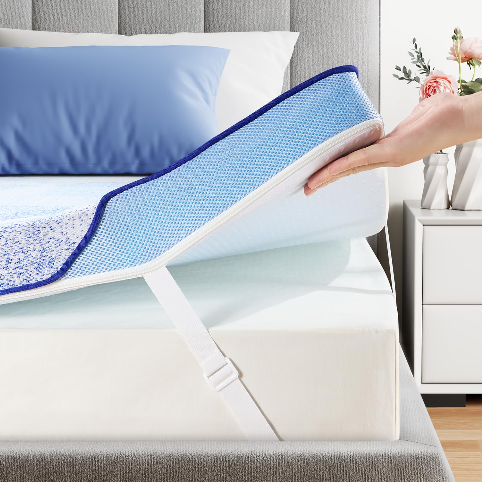 Perlecare Cubrecolchón Firme Queen De Espuma Con Memoria De 7,5 Cm Y Enfriamiento