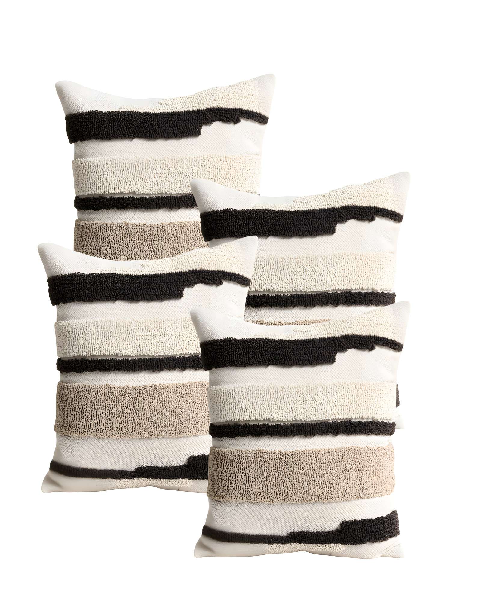 Genérico - Set De 4 Fundas De Cojin Tufting 45X45 Cm Blanco 10