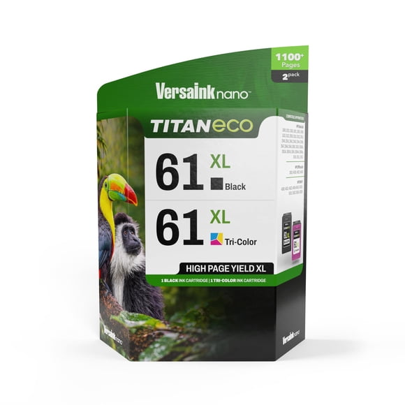 Cartucho de tinta Versaink-nano 61 XL Titan ECO negro y tricolor