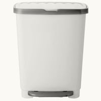 Basurero Pedal 25L Polipropileno Blanco 1 Un Haus