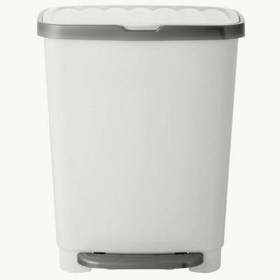 Basurero Pedal 25L Polipropileno Blanco 1 Un Haus