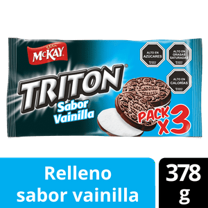 Galleta Sandwich Triton® Vainilla Multipack 3X126G
