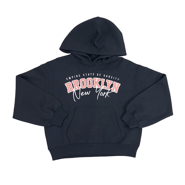 Poleron Niña Teen Hoodie Negro Corona