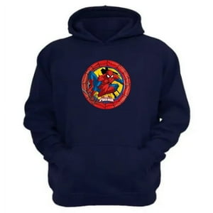 Genérico - Polerón Canguro Niño Hombre Arácnido Azul Marino Talla 12 Unisex