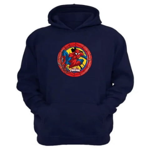 Genérico - Polerón Canguro Niño Hombre Arácnido Azul Marino Talla 10 Unisex