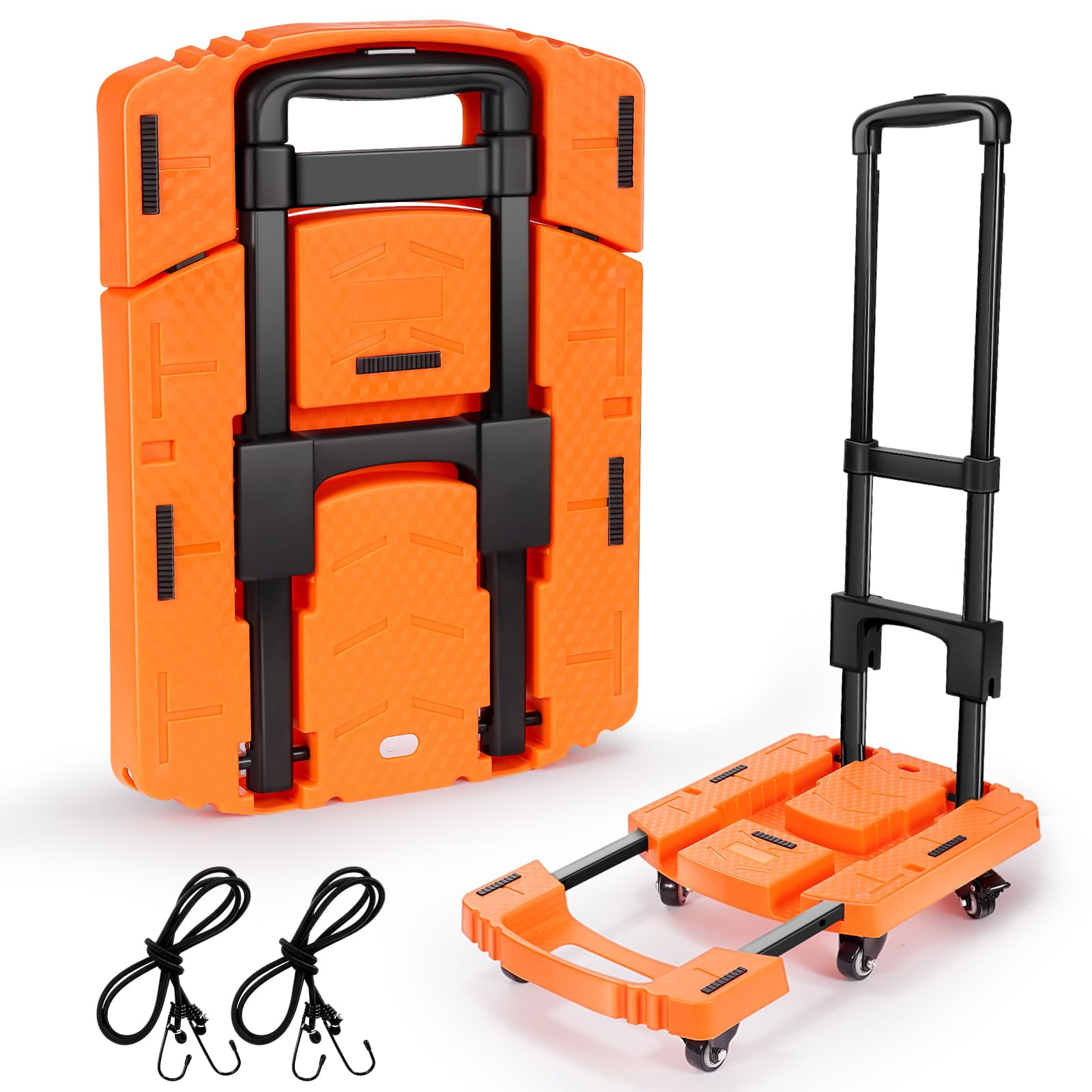 Carretilla De Mano Plegable Voipvvii, 227 Kg, 6 Ruedas Con Cuerdas Elásticas