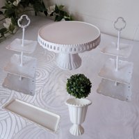 Ventitas Candy Bar - Set 6 Piezas Candy Bar (Porta Torta, Porta Cupcake, Bandeja, Florero)