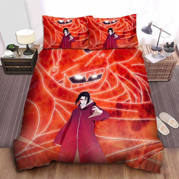 Itachi Uchiha And His Susanoo Artwork Bed Cover Duvet Cover Bedding Set3-Piece Bedding Set (1 Duvet Cover + 2 Pillow Shams)